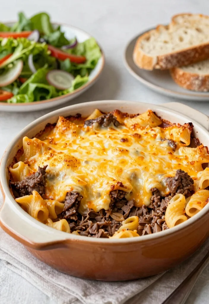 18 Beef Recipes for Dinner: Crowd-Pleasing Classics - 17. Beef and Cheddar Pasta Bake 1