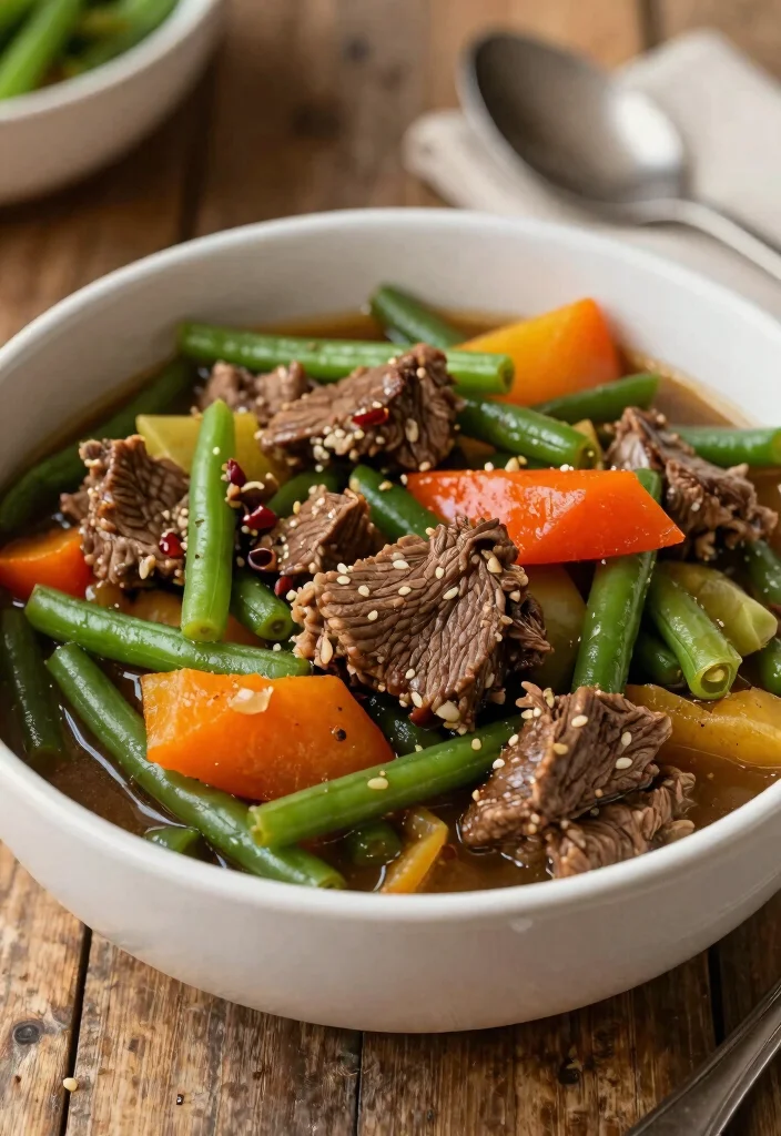 18 Beef Stew Crock Pot Recipes Cozy Set and Forget - 17. Beef Stew with Green Beans 1