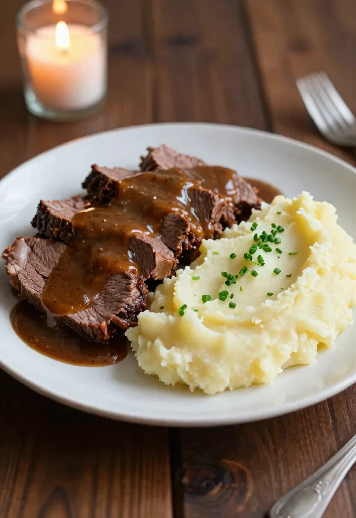 18 Beef Top Round Roast Recipes for Lean Budget Roasts - 8. Beef Top Round Roast with Garlic Mashed Potatoes 1