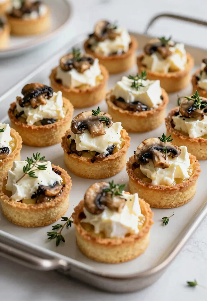 18 Brie Cheese Recipes: Baked Melty Elegant Appetizers - 15. Brie and Mushroom Tartlets 1