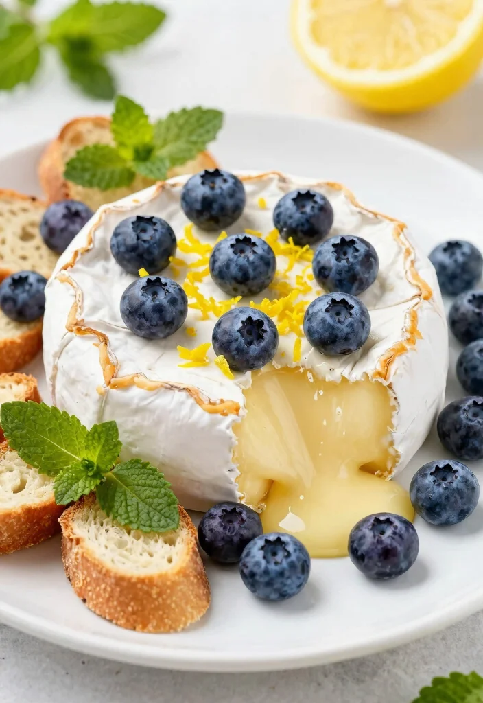 18 Brie Cheese Recipes: Baked Melty Elegant Appetizers - 9. Blueberry Lemon Baked Brie 1