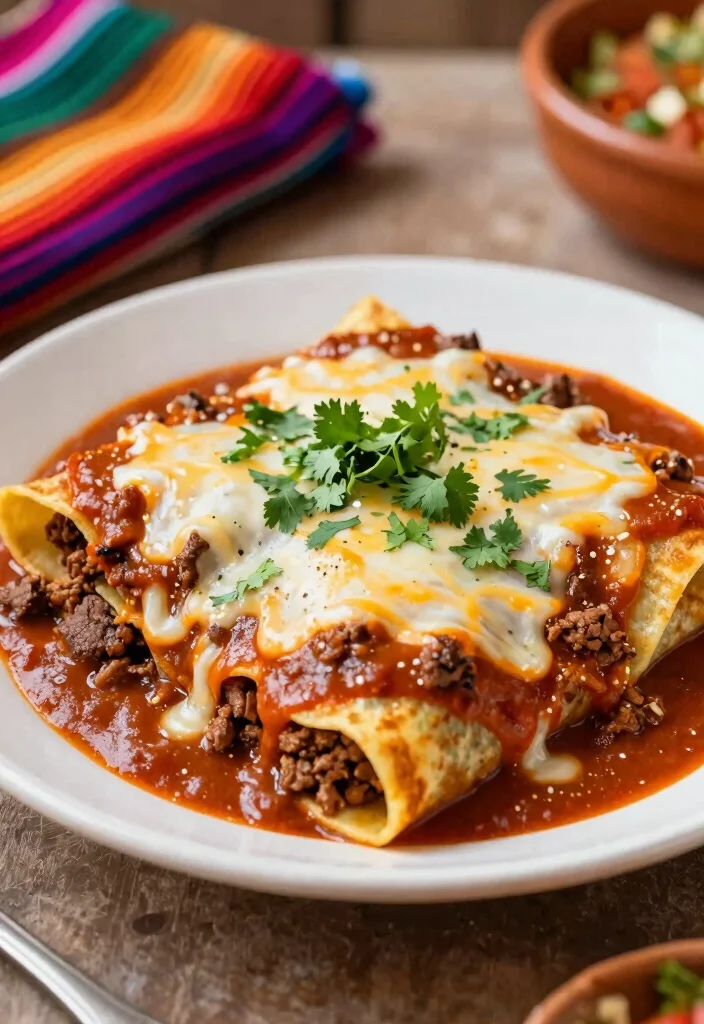 18 Ground Beef Crockpot Recipes Set and Forget Meals - 10. Ground Beef Enchiladas 1