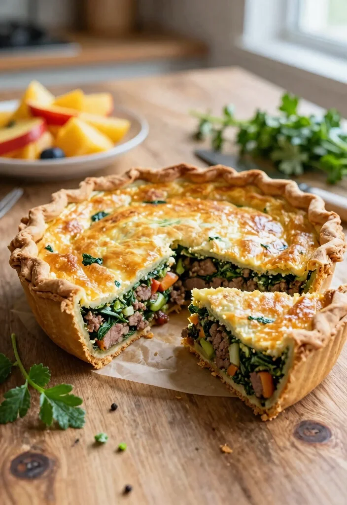 18 Ground Beef Crockpot Recipes Set and Forget Meals - 17. Ground Beef and Spinach Quiche 1
