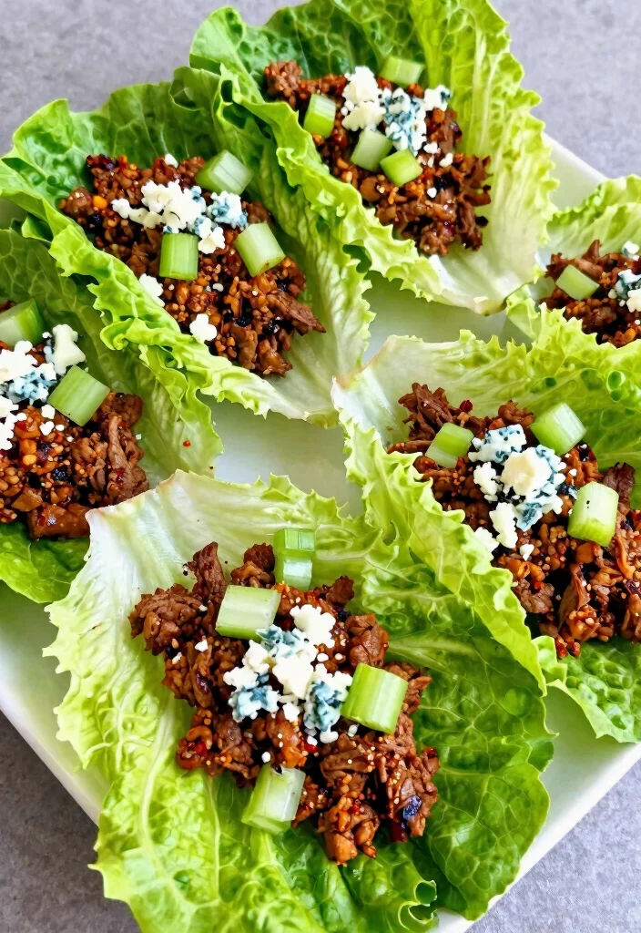 18 Ground Beef Keto Recipes: Low Carb Flavorful Plates - 12. Buffalo Beef Lettuce Wraps 1