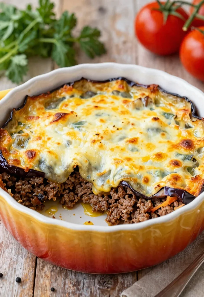18 Ground Beef Keto Recipes: Low Carb Flavorful Plates - 18. Ground Beef and Eggplant Bake 1