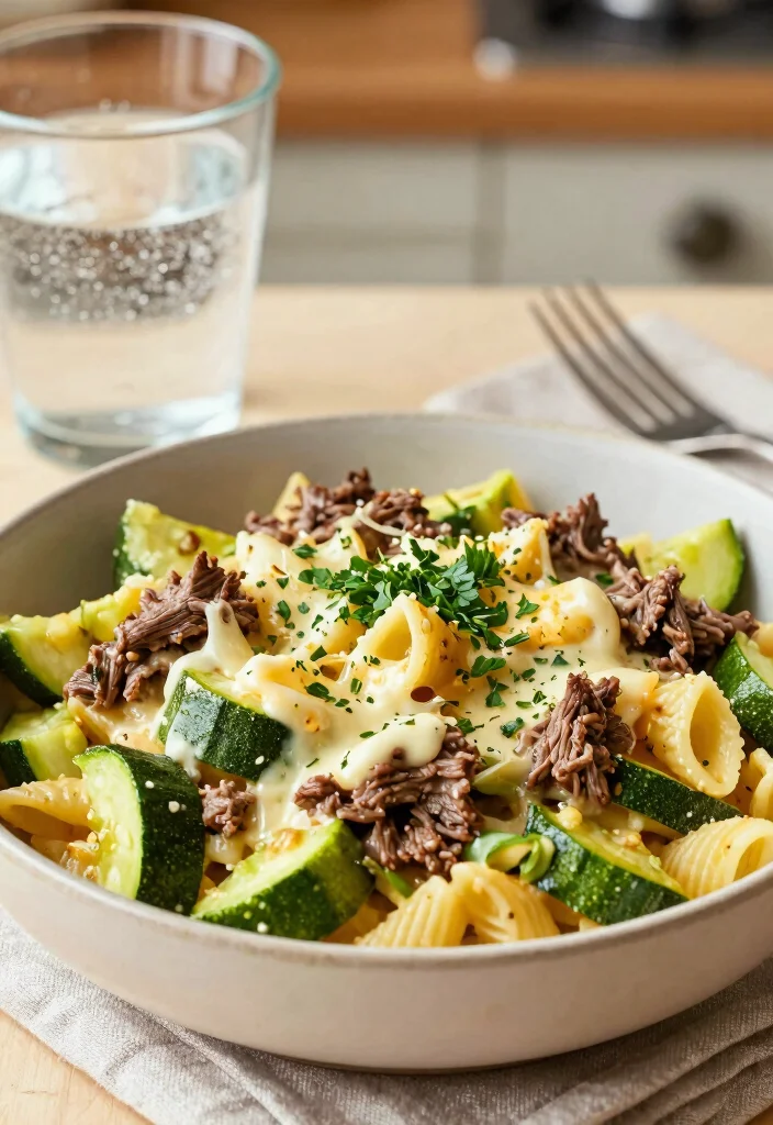 18 Ground Beef Pasta Recipes Cheesy Family Pleasers - 10. Cheesy Beef & Zucchini Pasta 1