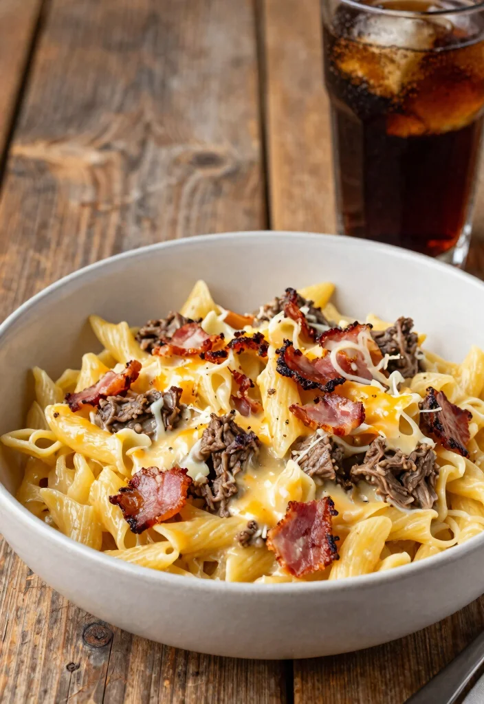18 Ground Beef Pasta Recipes Cheesy Family Pleasers - 11. Cheesy Beef & Bacon Pasta 1