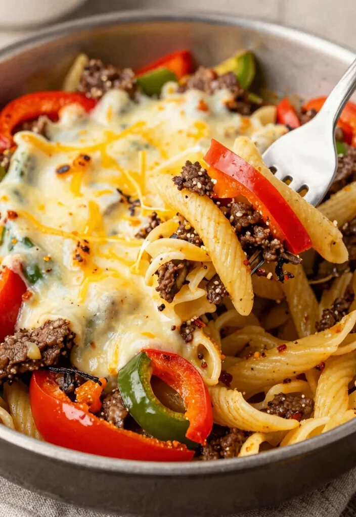 18 Ground Beef Pasta Recipes Cheesy Family Pleasers - 12. Cheesy Beef & Bell Pepper Pasta 1