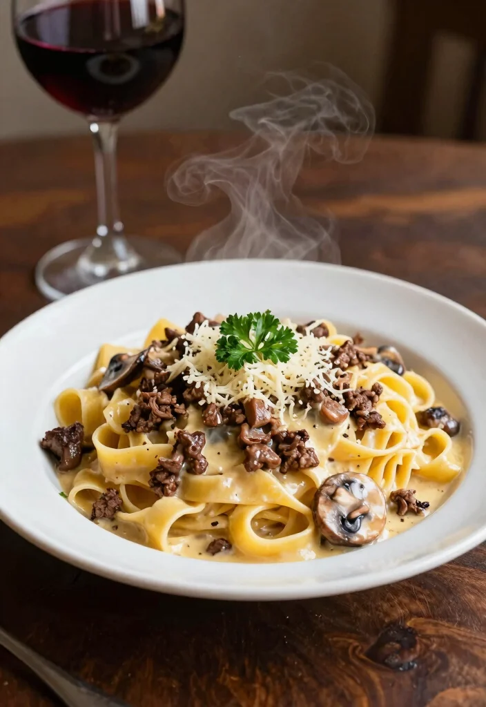 18 Ground Beef Pasta Recipes Cheesy Family Pleasers - 5. Cheesy Beef & Mushroom Pasta 1