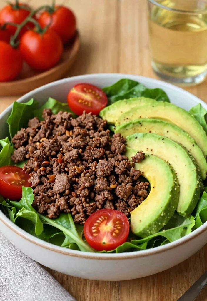 18 Ground Beef Recipes Low Carb Simple Satisfying - 10. Ground Beef and Avocado Salad 1