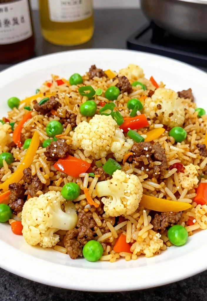 18 Ground Beef Recipes Low Carb Simple Satisfying - 14. Beef and Cauliflower Fried Rice 1