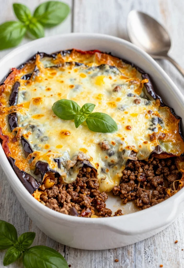 18 Ground Beef Recipes Low Carb Simple Satisfying - 17. Ground Beef and Eggplant Bake 1