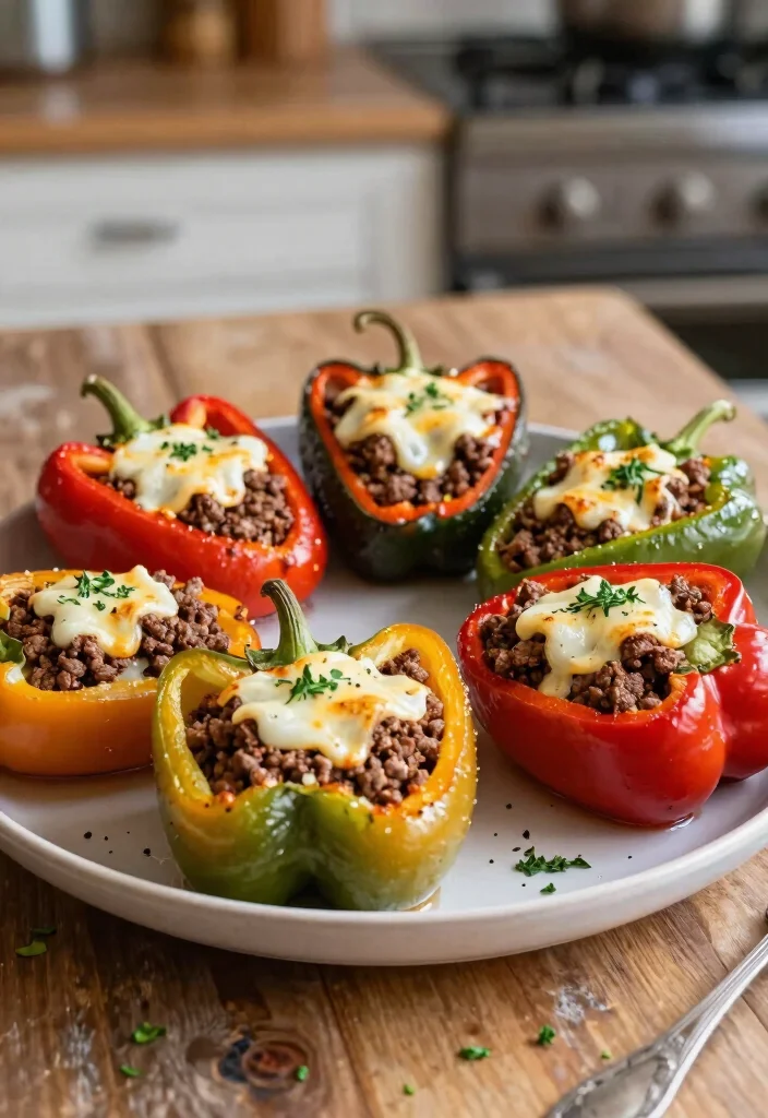 18 Ground Beef Recipes Low Carb Simple Satisfying - 6. Ground Beef Stuffed Peppers 1