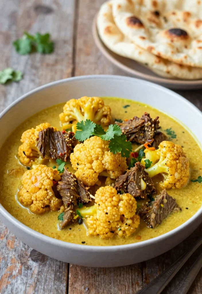 18 Ground Beef Recipes Low Carb Simple Satisfying - 7. Beefy Cauliflower Curry 1