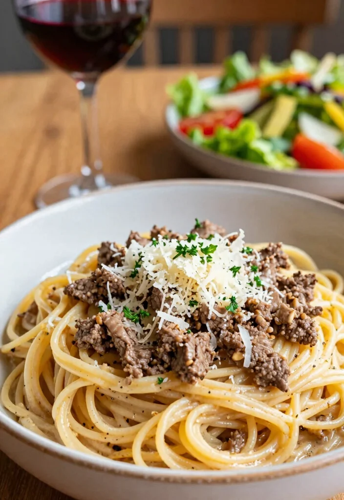 18 Ground Beef Spaghetti Recipes: Classic Crowd Pleasers - 2. Creamy Ground Beef Spaghetti 1