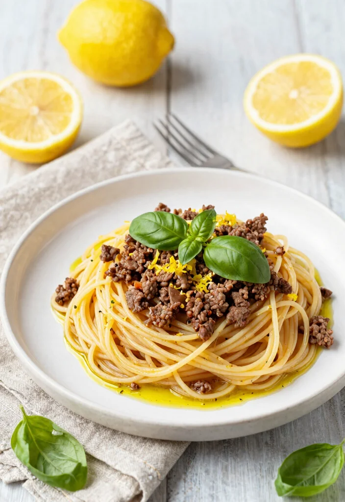 18 Ground Beef Spaghetti Recipes: Classic Crowd Pleasers - 7. Ground Beef Spaghetti with Olive Oil and Lemon 1