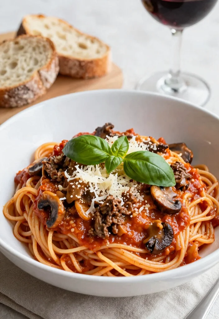 18 Ground Beef and Mushroom Recipes Rich Umami Plates - 12. Beef and Mushroom Bolognese 1