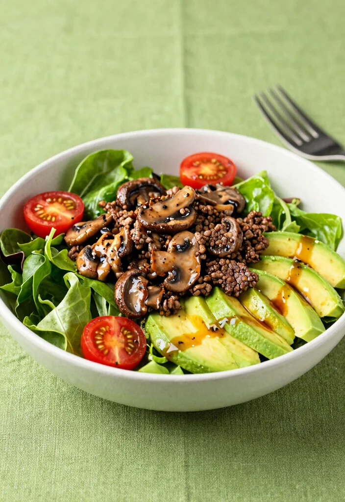 18 Ground Beef and Mushroom Recipes Rich Umami Plates - 13. Beef and Mushroom Salad Bowl 1
