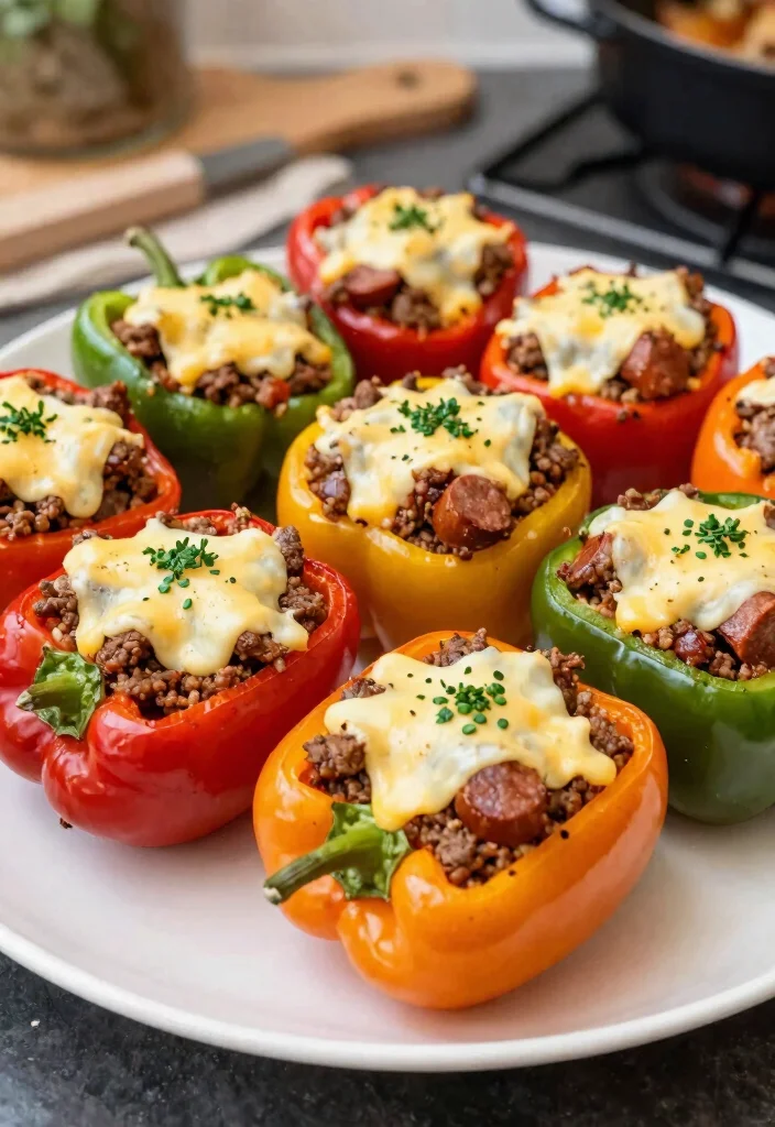 18 Ground Beef and Sausage Recipes: Bold Savory Combos - 3. Beef and Sausage Stuffed Peppers 1