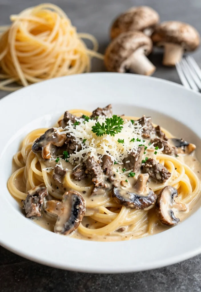 18 Hamburger Meat Recipes for Your Crockpot: Saucy & Slow Cooked Delights - 15. Creamy Beef and Mushroom Pasta 1