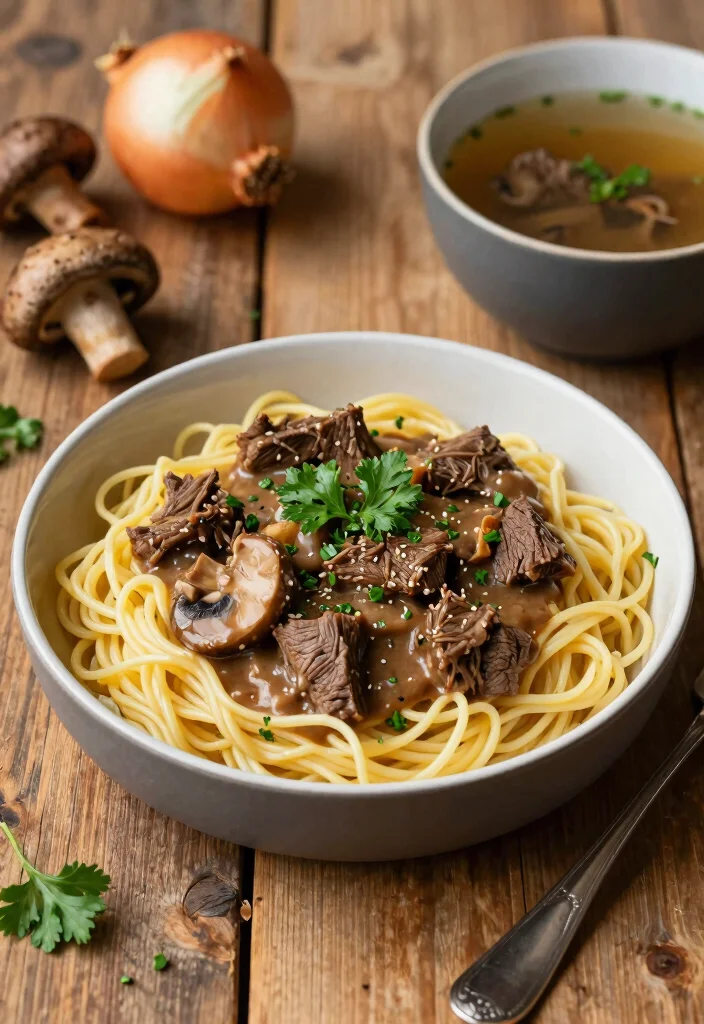 18 Hamburger Meat Recipes for Your Crockpot: Saucy & Slow Cooked Delights - 2. Beef Stroganoff 1