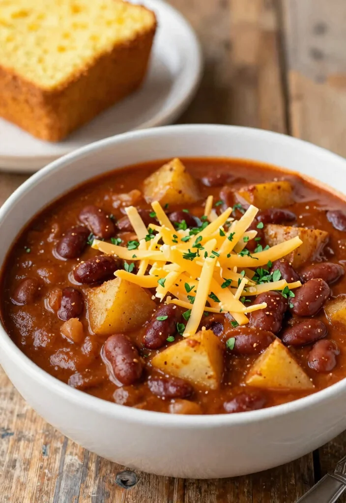 18 Hamburger and Potato Recipes Filling Classic Dinners - 11. Hamburger Chili with Potato Cubes 1