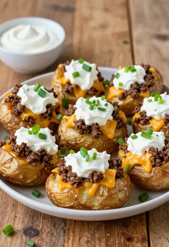 18 Hamburger and Potato Recipes Filling Classic Dinners - 3. Loaded Potato Skins with Ground Beef 1