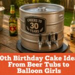 Various creative cakes themed for 30th birthday celebrations.